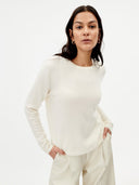 Women's Basic Cashmere Crew Neck Jumper marshmallow - Gobi Cashmere #color_white