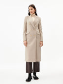 Women's Cashmere Peak Lapel Long Coat Taupe - Gobi Cashmere #color_taupe