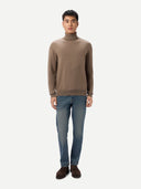 Men's Classic Turtleneck Cashmere Jumper | GOBI UK #color_taupe