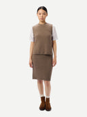 Women's Cashmere Sheath Skirt | GOBI UK #color_taupe