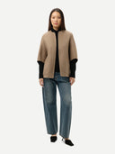 Women's Cashmere Poncho Jacket with Pockets | GOBI Cashmere #color_steel-silver