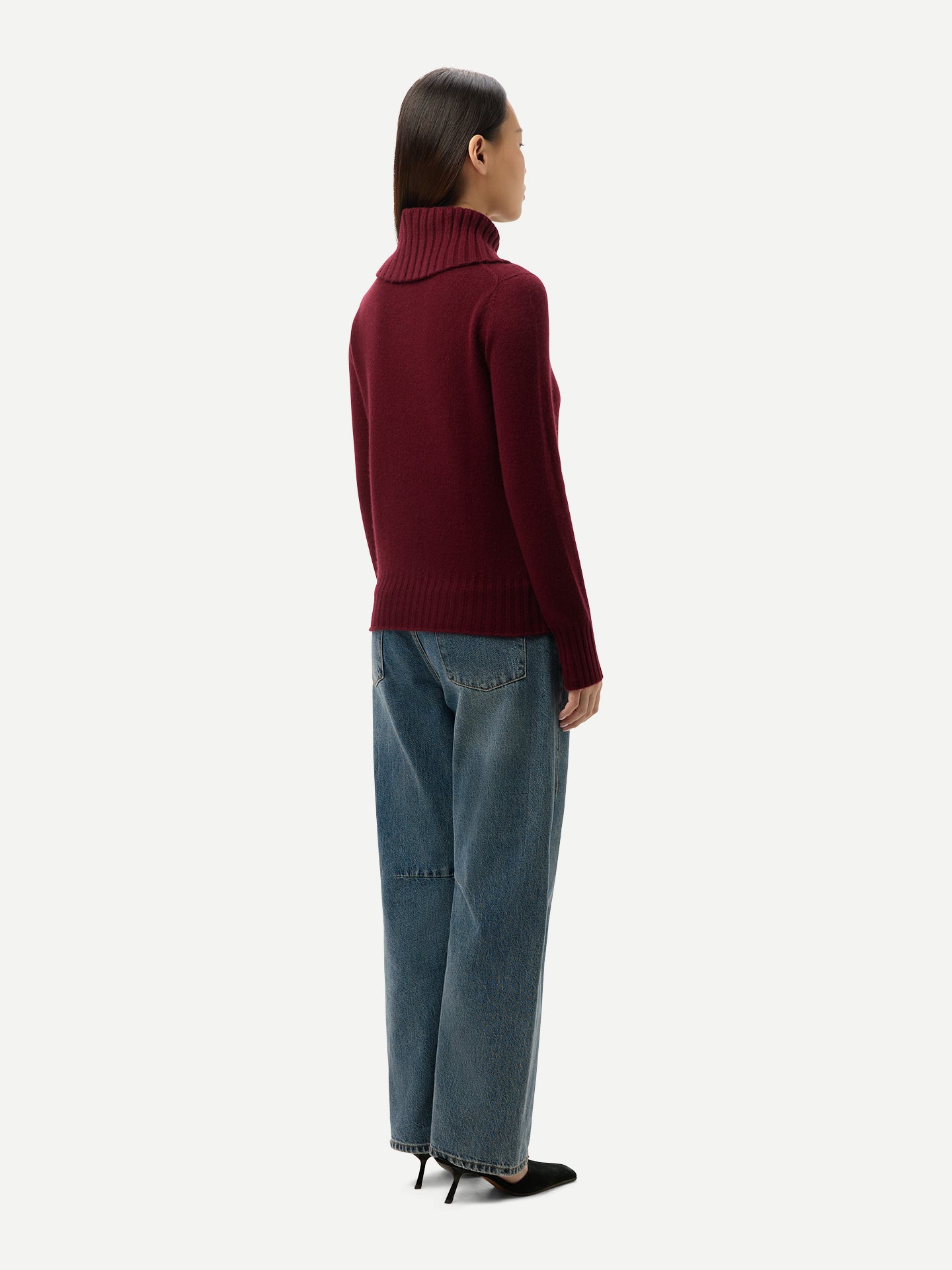 Fold-Over Turtleneck Cashmere Jumper