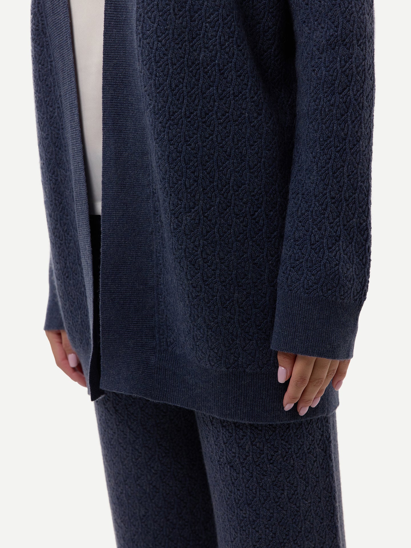 Women's Open-Front Textured Cashmere Cardigan | GOBI UK