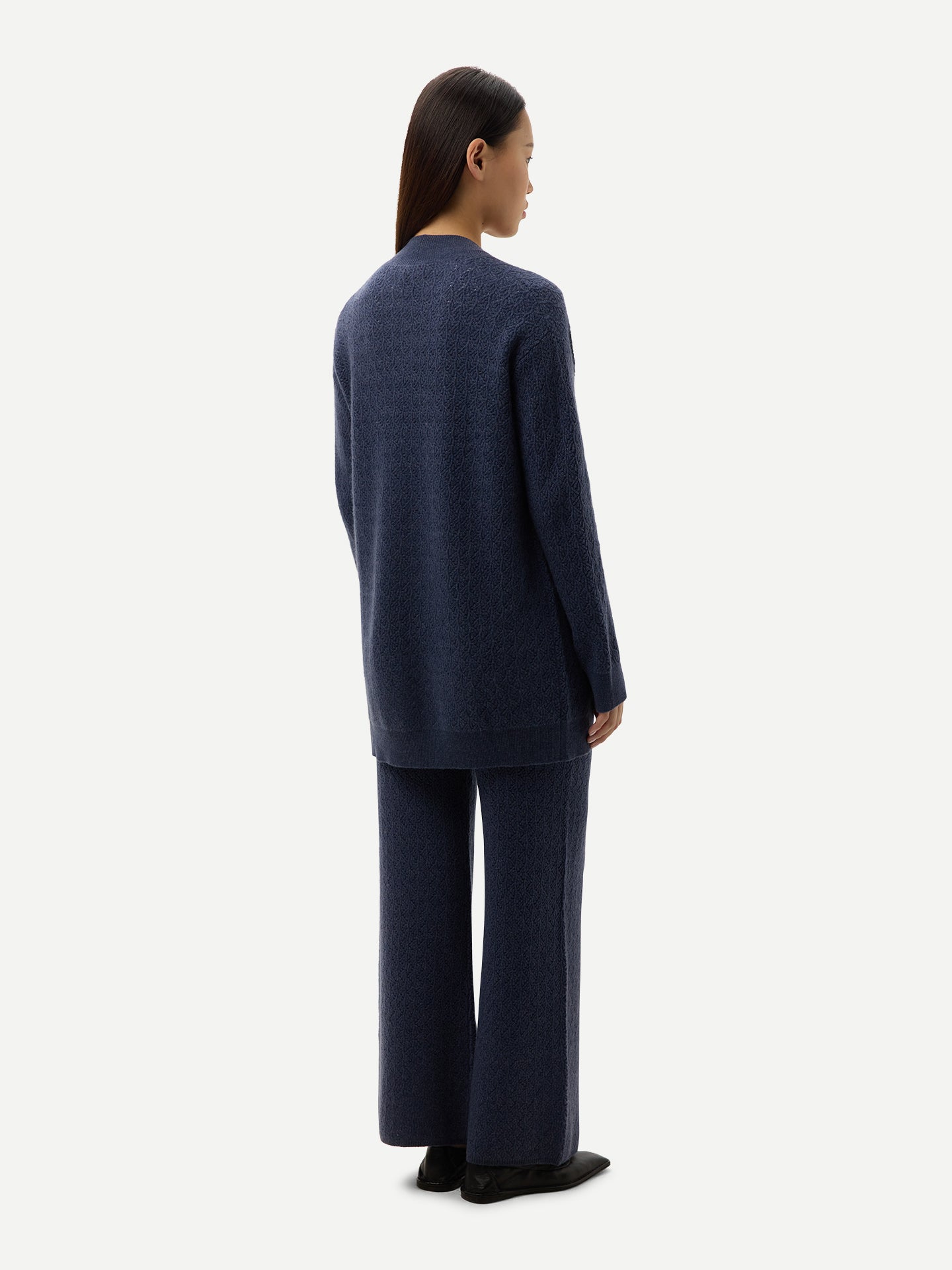 Wide-Leg Ajour Knit Cashmere Trousers