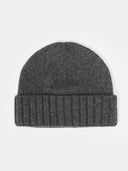 Women's Cashmere Rib Knit Hat Ebony- Gobi Cashmere #color_dark-gray