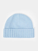 Unisex Cashmere Rib Knit Hat Light Blue - Gobi Cashmere #color_muted-blue