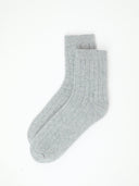 Unisex Trim Knit Bed Socks in Light Gray | GOBI Cashmere UK #color_light-gray