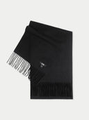 Cashmere Fringed Scarf Black - Gobi Cashmere #color_black