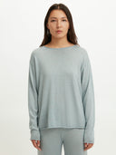Women's Silk Cashmere Boat Neck Sweater Green - Gobi Cashmere #color_abyss