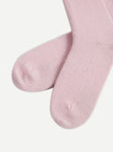 Women's Cashmere Trim Knit Socks Pink - Gobi Cashmere #color_almond-blossom