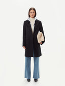 Italian Designer Giorgio Spina's GOBI Women's Black Cashmere Coat #color_black