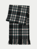 Unisex Cashmere Oversized Woven Scarf Black - Gobi Cashmere #color_dark-green