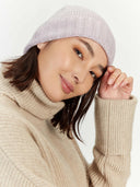 Women's Cashmere Rib Knit Hat Orchid Ice- Gobi Cashmere #color_light-orchid