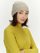 Women's Cashmere Rib Knit Hat Micro Chip - Gobi Cashmere #color_warm-gray