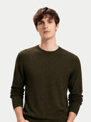 Timeless Crewneck Cashmere Jumper Capulet Olive - Gobi Cashmere #color_capulet-olive