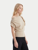 Cashmere Asymmetrical Top Beige - Gobi Cashmere #color_beige