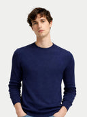 Cashmere Silk C-Neck Jumper Mood Indigo - Gobi Cashmere #color_mood-indigo