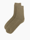 Men's Cashmere Rib Knit Socks Laurel Oak - Gobi Cashmere #color_laurel-oak