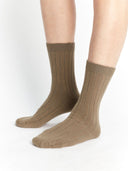 Men's Cashmere Rib Knit Socks Laurel Oak - Gobi Cashmere #color_laurel-oak