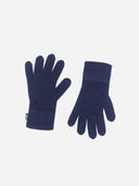 Pair of navy blue gloves on a white background. #color_navy-blue