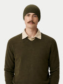 Cashmere Rib Knit Hat Capulet Olive - Gobi Cashmere #color_olive-green