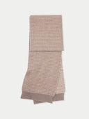 Organic Colour Waffle Knit Cashmere Scarf | GOBI UK #color_taupe