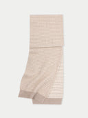 Organic Colour Waffle Knit Cashmere Scarf | GOBI UK #color_dusty-beige