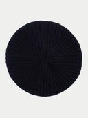 Black knit beret on a light gray background #color_black