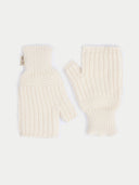 Cashmere Fingerless Mittens White I GOBI UK #color_white