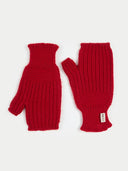 Cashmere Fingerless Mittens Red I GOBI UK #color_warm-red