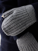 Cashmere Fingerless Mittens Gray I GOBI UK #color_gray