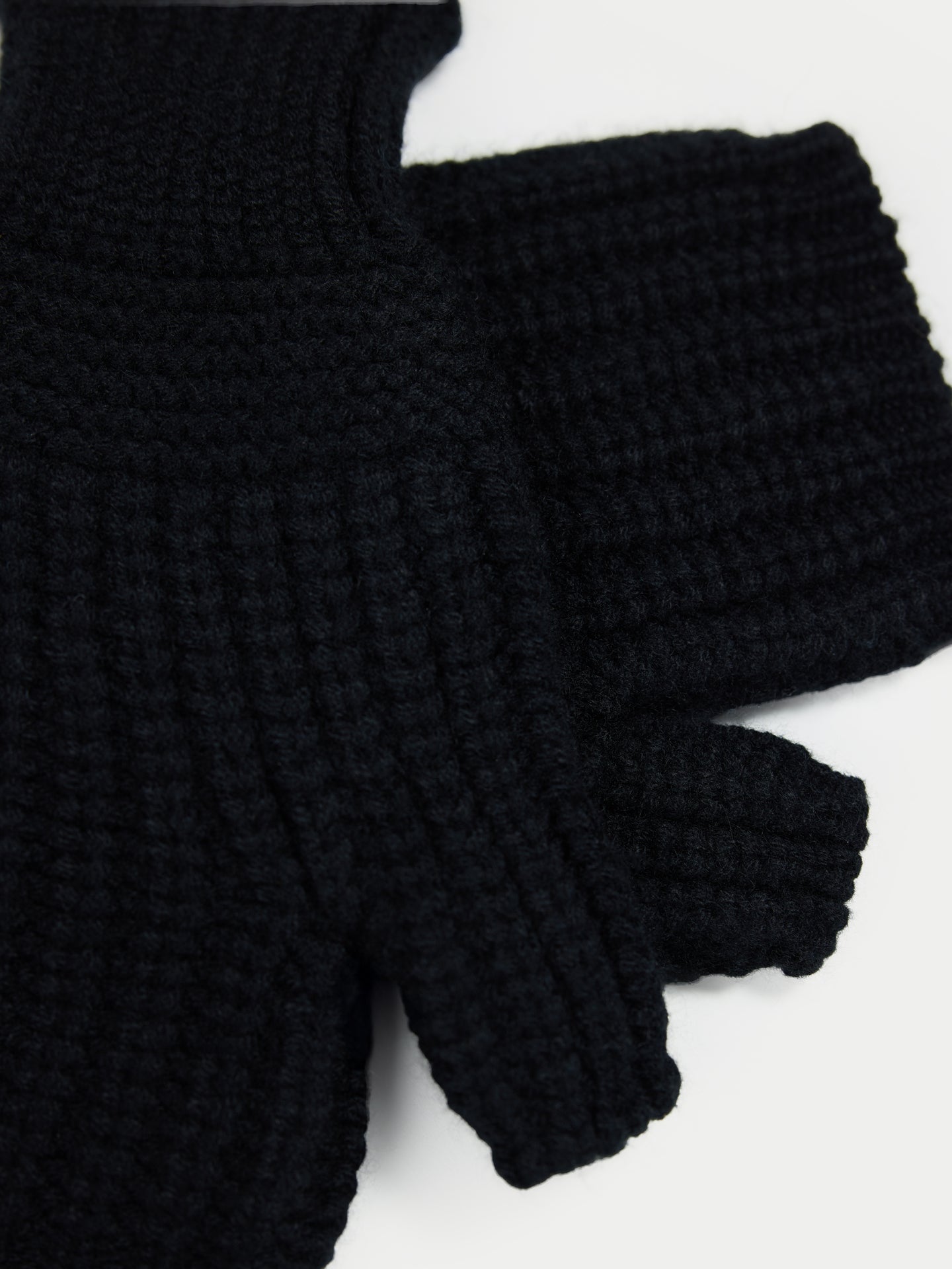 Rib-Knit Cashmere Gloves
