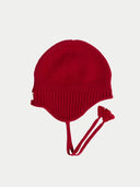 Cashmere Hat with Ties Red I GOBI UK #color_warm-red