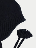 Cashmere Hat with Ties Black I GOBI UK #color_black