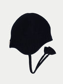 Cashmere Hat with Ties Black I GOBI UK #color_black