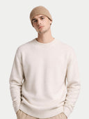 Organic Colour Ribbed Chunky Cashmere Beanie Taupe - Gobi Cashmere #color_taupe