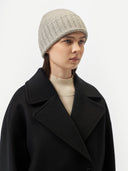 Unisex Cashmere Rib Knit Hat Dawn Blue - Gobi Cashmere #color_steel-silver