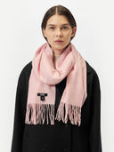 Unisex Cashmere Fringed Scarf Almond Blossom - Gobi Cashmere #color_pink