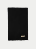 Lightweight Cashmere Woven Scarf Black - Gobi Cashmere #color_black