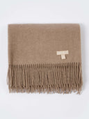 Women's Cashmere Woven Scarf Taupe - Gobi Cashmere #color_taupe