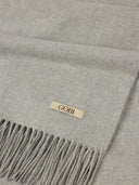 Women's Cashmere Woven Scarf Blue - Gobi Cashmere #color_light-gray