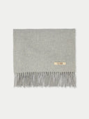 Women's Cashmere Woven Scarf Blue - Gobi Cashmere #color_light-gray