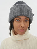 Unisex Cashmere Ribbed Chunky Beanie Dim Gray - Gobi Cashmere #color_gray