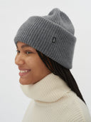 Unisex Cashmere Ribbed Chunky Beanie Dim Gray - Gobi Cashmere #color_gray