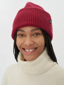 Unisex Cashmere Ribbed Chunky Beanie Cabernet - Gobi Cashmere #color_rose-red