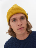 Men's Cashmere Beanie Hat Lemon Curry - Gobi Cashmere #color_deep-yellow