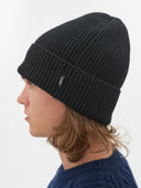 Men's Cashmere Beanie Hat Black - Gobi Cashmere #color_black