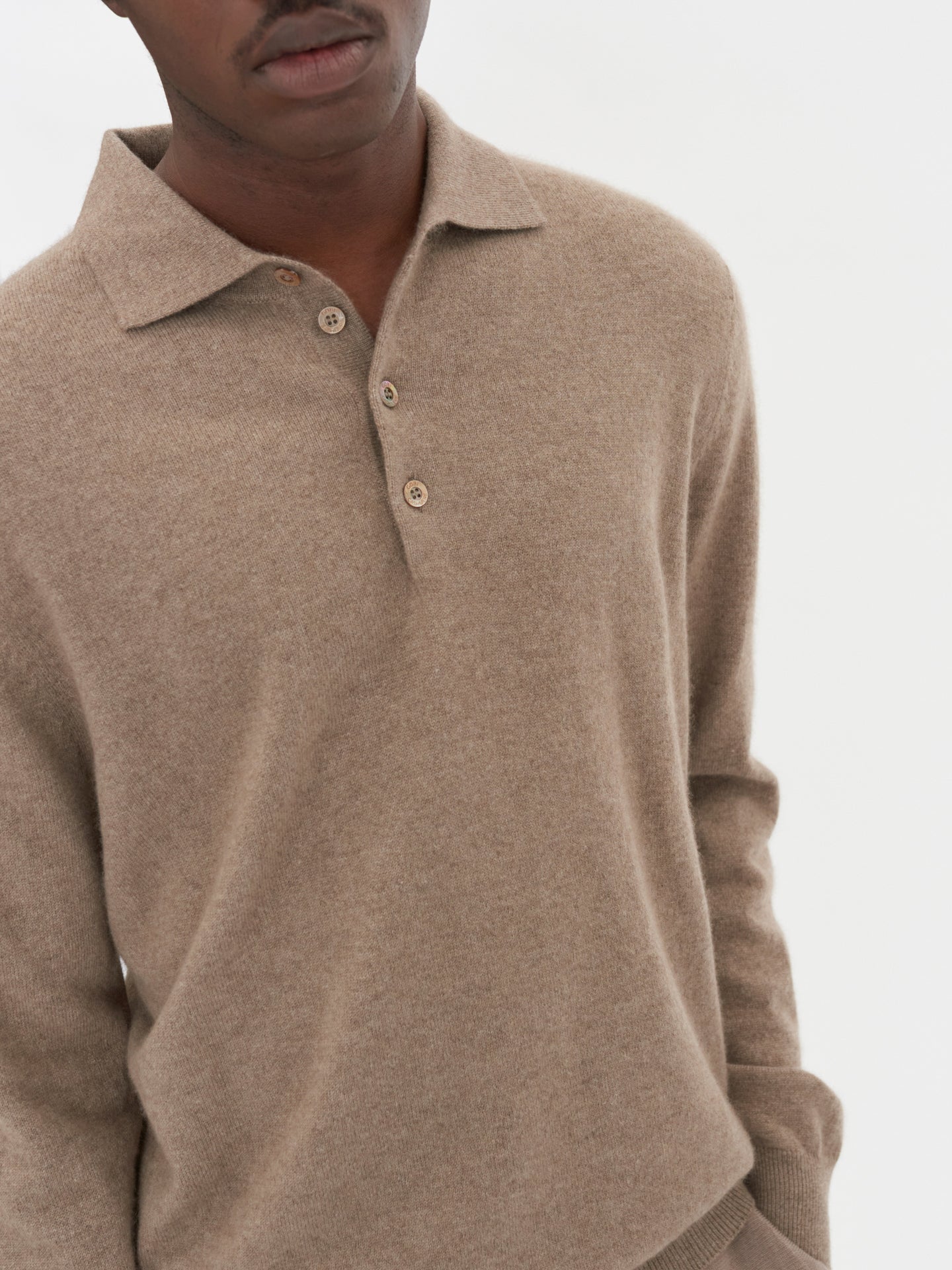 Organic Colour Essential Cashmere Polo Jumper