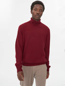 Men's Cashmere Turtle Neck Sweater Bordeaux - Gobi Cashmere #color_bordeaux