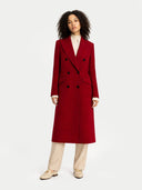 Cashmere Peak-lapel Long Coat Bordeaux - Gobi Cashmere #color_bordeaux